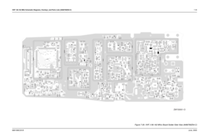 Page 95VHF 136-162 MHz Schematic Diagrams, Overlays, and Parts Lists (8486769Z04-C)7-356881096C25-BJune, 2005
C157C121C158
C122C130 C132
C131
C135C133C134
C140
C136 C137 C141
D120
D121 L120L121
L130
L131
L132
L140
R120 R121
R150
R151U151
C102
C108
C109C110C116
C170
C155
C171
C100
C101
C103
C106
C111
C114
C120
C124
C150
C151 C152
C154
C159
C172
C104
C105C107 C115C123
C153 C156
L100
L101 L110
L102
L103
Q100
Q150
Q170
4 3
61
R107
R157R156R106
R103
R105
R100
R102 R101
R104R110
R111
R152
R153R154
R155
R158...
