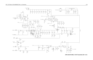 Page 129UHF 1-25 W Band 2 PCB 8486684Z02 (Rev. A) / Schematics4-35
PA_FILT_B+
(SOURCE)
1019447L100
C1107
120.p 39.p C1106 C 1111
39.pR186
5.1
C1089
120.p C1000
120.pC 111 2
39.pC1109
39.p 39.p C 111 0C1103
33n
C1027
10u
1.n C1040
VCNTR3
V_CTRL_DRIVER
2.7K R147R175
560.U102
LM2904
2
3 18
4DNP
C1061
120.p 36.K R138FLT_9V
R169
2.K
R128
1. R127
1. 1.R126
R166
2.7K
VCNTR2
MRF1513s Thermal pad
POS 1M100
HEATSINK DNPR168 C1053
180.p
4.7 FLT_9V
V_CTRL_PREDRIVER
R165
2.4K R137
39.K
84
11 MC3303
U103
9
10 C1072
120.p...