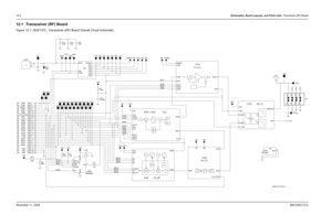 Page 16812-2Schematics, Board Layouts, and Parts Lists: Transceiver (RF) BoardNovember 11, 20046881094C12-A12.1 Transceiver (RF) BoardFigure 12-1. NUE7337_ Transceiver (RF) Board Overall Circuit SchematicNP
NP
NP
NP
NP
NP
NP NP
NP
NP
NP NP
NP
NP
NP
NP
NP NP
NP
NP
NP NP
NP
NP
NP
NPRAWB+
BATT
ERRFB+ RAWB+
SB+
V3A V3DV5A
VSW1XB+
P900-19
P900-23W5 W15
W22
P900-9
V5A V3D TP2
W10
P900-18W3
P900-21R4
100K TP8
V5A
NC
NC NC
TP1
IO5 IO6 IO7
IO8
NC NC NC
D4
IO1
IO2
IO3
IO4
VR2
1000pF 10V
W14
C12
0.1uFC15 W16
P900-14V3D
V3D...