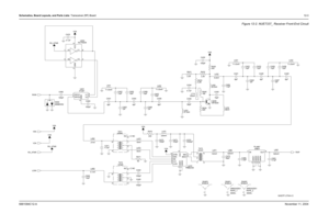 Page 169Schematics, Board Layouts, and Parts Lists: Transceiver (RF) Board12-36881094C12-ANovember 11, 2004
Figure 12-2. NUE7337_ Receiver Front-End CircuitC490
3.3pF
SHIELD
1 R471
SH403 82MOX2 STB 10
VCC4
100pFC444U470
GND1 3
GND2 7
LO 6
LOX 5MI 8MIX 9MO1 L433
27.0nH
PMB2335 7pF 12pF
C408240 R430
C405R431
2.2K R432
2.2K
100pF C472
3300pF C474 220nHL470100nHL712
GND1 2
3
GND2
5
GND3
GND4 6
IN 1
OUT4 11.03nH
V5A
*FL490*
24B01 8pFL421
C400C401C428
100pFC494
1.0pF12pF
4.7uFC434R433
5.1nH6.8K
L492
27nH
L493...