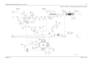 Page 171Schematics, Board Layouts, and Parts Lists: Transceiver (RF) Board12-56881094C12-ANovember 11, 2004
Figure 12-4. 
NUE7337_ Transmitter and Automatic Level Control Circuits
*
*
* *100pFC103
delete,. E101
88Z01
delete,.C139
20pF L111
5.6nH Q108
C118
100pF R101
51K
ANO
NC
NCR129
4.7K C119
100pF
NC
NC
100 R102
NC
C115
.01uF L104 BLM11A601S
NCNC ANO
NC11.87nHL110
C138
.01uF
2
VG 1
VG 23
NC
39KR130
9
NC2
NC3 10
15
NC4 RFIN 16
RFOUT 16
RFOUT 27
VCNTRL 1
VD 1 14
17
EP
11
G2
GND1 4
GND2 5
GND3 12
GND4 13
NC1 8...