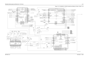 Page 187Schematics, Board Layouts, and Parts Lists: VOCON Board12-216881094C12-ANovember 11, 2004
Figure 12-15. 
NCN6186_ VOCON Controller and Memory Circuits—Sheet 1 of 2
I
II
Clock Amplifier
IO
O
O
Core
I
BB P
O
L1T/QSPI
I
I I
UART/GPIO
IO
INT/KPP SIM/SAP
0
I I0
I O
O
UART/SIM
O 0
EIM (1.8V)
0
I
Reserved for Mobile/Portable classification
NC
1uF
NCNC
C445TCK 1 V2
0 R417
delete,.
V2 10K R416
R419
10K
delete,.MCU_DE 1 1
NC
NC
MISOA
NC
V2
NC
0
NC
V2V2
R418 0.1uFNC
C416
100pF 0 R405
C440MOSIB 1
C420
100pFR406
0...