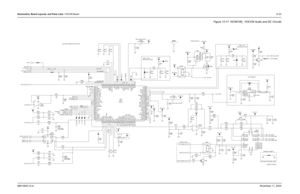 Page 189Schematics, Board Layouts, and Parts Lists: VOCON Board12-236881094C12-ANovember 11, 2004
Figure 12-17. 
NCN6186_ VOCON Audio and DC Circuits
VCC5 Regulator
GROUND CONNECT SAPVSW1: 3.8 V 
VSW2: 1.875 V
Place closeBATTERY INTERFACE CIRCUITRY
to VAG GNDPlace close to GCAP
(13 MHz)Place close to GCAP
V2: 3 V to VAG GNDPlace close to GCAP
PATRIOT GPIO PATRIOTPlace close to GCAPPOWER SWITCH
Place close
Place close to RF battery contact
1uF C549C528
.039uFR574
100K
100pF C546R548
20K
4 C552
0.1uF
Q505
3 5
2...