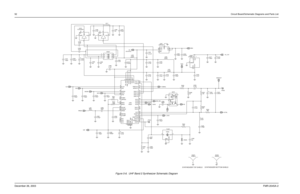 Page 5252Circuit Board/Schematic Diagrams and Parts ListDecember 26, 2003FMR-2045A-2
Figure 5-6.  UHF Band 2 Synthesizer Schematic Diagram
.01uFC2582 NC14
VCC5 U210
TC7ST04FU
GND 3
C230
100pF1000pF C229
4.7uF C228 .01uFC259C265C257
100pF C296
0.1uFU211
TC7ST04FU
GND 3
2 NC 14
VCC5NU
1
K1 K2 2K3 3
6
A15
A24
A3 CR201
C283
NU
NU C2820.1uF C292L202
2.2uH
C298
0.1uFC219
0.22uF5V
(SOURCE)
100pF C210 C212
100pF
C264
100pF
C263
0.75pF L261
39nH100pF C214 MODIN CLK
DATA CSX
PRESC
1000pF C202
4.7uF C203
100pFC201...