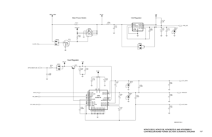 Page 129107
*
NC
Vaud Regulator
NC
AUDIO PA
Vdd Regulator
*
     Main Power Switch 
10V VR701
C729 C725
1uF
F5
REGE6
REGOUT
B5
VCC1
C5
VCC2
1uF
NC3 C4
C3
NC4
D4
NC5
D3
NC6
E4
NC7
E3
NC8
D5
PLIND6
PLOUT
A2
GND1
A4
GND2
E5
GND3
E1
INT_MIC_IN
B2
INT_SPKRF2
MICAMPOUT
B4
NC1
B3
NC2
B1
BOOTCAPC2
BOOTCAPC3C2 D1
EN_AMP
E2
EN_INT_MI C
F3
EN_MI C
EXT_INT_SPKR C1 D2
EXT_MIC_IN F4
FREQCOMP
U702
A3
AMP2OUT
A5
AMP3OUT
C6
AMPIN
B6
BOOTCAPC1 SW_B + MECH_SWB+
UNSW_B+R753
CR704150K R747
Q703
13
47K
47K
25 6 7 8
4
1
2 3Vdd
U712...