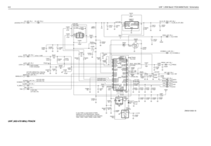 Page 44-6UHF 1-25W Band1 PCB 8485670z02 / Schematics
NU
0 VDC (RX)
NU NU
3.43 VDC
3.05 VDC (RX)
NU
4.97 VDC
2.48 VDC
NU
NU
4.58 VDC 3.79 VDC
2.48 VDC 4.97 VDC (25KHZ Chan. Spacing)
1.78 VDC (Rx)
4.97 VDC (TX) 5 VDC (Locked)10.87 VDC
1.28 VDC
NUNU
NU
0 VDC (Unlocked)
2.63 VDC (TX)
VDC 4.97 VDC
NU
0 VDC (12.5KHZ Chan. Spacing)
2.52 VDC 2.5 to 11 VDC
1.76 VDC (Tx)30mV - 80mV RMS 12.7 VDC
0 VDC 4.97 VDC
NU1.8pF
(SOURCE)
NU
3.48  6.68 VDC
TP4201C4204
100pF
R4204
472.2uF C4214 INPUT8
OUTPUT 1
SENSE 2
SHUTDOWN3...