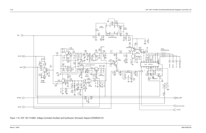Page 747-24 VHF 136-174 MHz Circuit Board/Schematic Diagrams and Parts ListMarch, 20066881096C38Figure 7-19. VHF 136-174 MHz  Voltage Controlled Oscillator and Synthesizer Shcmeatic Diagram (K305E502-01)
R3594.7KQ3312SC4116GR
Q315
2SC4116GR
R366470R365
470
+C371
1u/16V(T)
R364
2.7k
C369
0.22u/35(T)
C3681u
R36222K
R363 470
Q309
2SJ243
1 3
2
4
X301
HKE3065B
C3 3 90.001C3 4 3
10u6.3V (T)
R336
100K
R335100K
123456789 10 11 12 13 14 15 16
Q323 MB15A02
R321
6.8k
R319
10K
Q314
2SA1586GR
R320
1.5k
R318
10K
Q316
UDZ S...