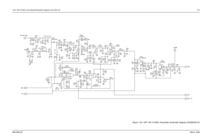 Page 77 VHF 136-174 MHz Circuit Board/Schematic Diagrams and Parts List7-276881096C38March, 2006
Figure 7-22. VHF 136-174 MHz Transmitter Schematic Diagram (K305E502-01)
J401
02D04852J
C440
12p
C443
24p
C441
12p
C442
10p
C444
47pC445
12p
C4531u/16
R5691k(1/4W)
Q409
HVU131C485
2.2uF/16V
C439
7p
C438
120pR418
39
C437
56p
R466
1K
Q410
MA4PH262
23
8
4
1Q419A
LM2904PW(1/2)
65
7
C480
NU
R446
100K 1%R447
100K 1%
R445
0.1(1W)
R450
100K 1%R451
100K 1%
R449
100K 1%
C481
0.001
R448
97.6K 1%
R454
10KC483
0.001
R456
1M...