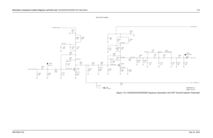 Page 285
Schematics, Component Location Diagrams, and Parts Lists: HUD4022A/HUD4025B (VHF) Main Board 7-256881096C74-B May 25, 2005
Figure 7-23. HUD4022A/HUD4025B Frequency Generation Unit VHF Transmit Injection Schematic
APCO VHF TX Buffers
NP
73D02970C73-O
SHEET 18 OF 23
620.
16.p
R3882
C3790C3917
470.p
C3921
3.p
3.p
7.5p
C3919 10.p
C3920
C3918
L3785
47.n L3787
27.n
R3863
R3858 30.
R3859
180. 180.
C3876 R3764
10.n
C3871 10.n 2.K
2.K
R3757
1
TP6767
TP6768
1
TEST_POINT TP6769
TEST_POINT
R3835
0. 1
R3842
C3872...