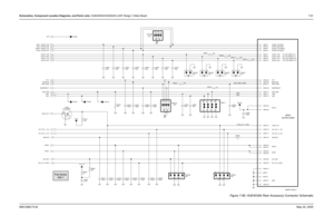 Page 351
Schematics, Component Location Diagrams, and Parts Lists: HUE4039A/HUE4043A (UHF Range 1) Main Board 7-916881096C74-B May 25, 2005
Figure 7-68. HUE4039A Rear Accessory Connector Schematic
VIP_OUT_2_12V
UARTB_RTS-BUSY
USB+EMERGENCY
SPKR+
USB_PWR
RX_FILT_AUDIO SW_B+
CHAN_ACT
UARTA_TXD
SPKR-
ONE_WIRE MONITOR PTT*
CTS_DCE (DB9-Pin 7) RTS_DCE (DB9-Pin 8)
UARTB_RXD-BUS-
UARTA_RXD UARTB_TXD-BUS+
J0402
UARTB_CTS-RESET
UARTA_RTS
AUX_MIC TX_DCE (DB9-Pin 2)
RX_DCE (DB9-Pin 3)
UARTA_CTS
VIP_OUT_1_12V
26 PIN CONN...