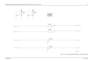 Page 355
Schematics, Component Location Diagrams, and Parts Lists: HUE4039A/HUE4043A (UHF Range 1) Main Board 7-956881096C74-B May 25, 2005
Figure 7-72. HUE4039A USB/RS232/SB9600 VIP Input/Output Schematic
41
2
4
U0605-1
TC7S00FU 1
2
VCC5
TC7S00FUU0601-1
0.1uF
VCC5
0.1uF C0605
C0601 GND
5VCC
U0601-2
PWR_GND
3GND5VCC
8
U0605-2
PWR_GND
3
12
13 11
U0603-3
MC74LCX125
9
10 VIP_IN_1_3V
VIP_IN_2_3V
VIP_IN_1_5V VIP_OUT_1_3V
VIP_OUT_1_5V
VIP_OUT_2_3V
VIP_OUT_2_5V
VIP_IN_2_5V U0603-4
MC74LCX125
MAEPF-27848-O
Part Series...