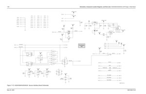 Page 358
7-98Schematics, Component Location Diagrams, and Parts Lists: HUE4039A/HUE4043A (UHF Range 1) Main BoardMay 25, 2005 6881096C74-BFigure 7-75. HUE4039A/HUE4043A  Secure Interface Board Schematic
11P501-2
U803-4
12
13 VCC2.85
0.1uF C811
10K R806
P501-12
0
R808
J701-13 J701-15 *P501-11*
J701-27
J701-34
J701-12
VCC2.85
VCC2.85 J701-36
J701-7
R802
1K
SW_B+
J701-22
J701-24
100K
R807
VCC2.85
J701-16
Q4 8
RESET
12 J701-6
J701-10
U802-2
CLK
13
Q111
Q2 10
Q3 9 U803-1
1
2
3
U803-3
9
10 8 P501-9
0.1uF C809
VCC2.85...