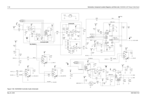 Page 396
7-136Schematics, Component Location Diagrams, and Parts Lists: HUE4040A (UHF Range 2) Main BoardMay 25, 2005 6881096C74-BFigure 7-90. HUE4040A Controller Audio Schematic
NU
Ground
NU
NU
-20 dB 0.1uF
C0239
0
R0201
0.1uF
C0210
3300pFC0217
68K
TP0200
R0223
0.1uF
C0234
C0211
100pF
CLK
DATA
5
3 GND
IN
8 LOAD
4
OUT2
7
VDD
VREFIN
1
VCC5 U0202
6
R0236 9.1K VCC2.85
R0212
100K
1K
R0219 C0209
0.1uF
470pF
C0232
VCC5
R0221 10K C0216
TP0205 0.1uF
68K
R0229
C0212 0.1uF
C0227
SW_A+
0.1uF
VAG TP0203
6800pFC0244
VCC2.85...