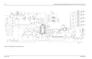 Page 398
7-138Schematics, Component Location Diagrams, and Parts Lists: HUE4040A (UHF Range 2) Main BoardMay 25, 2005 6881096C74-BFigure 7-92. HUE4040A Frequency Generation Unit
Syn_Sel
A
4.7K4.7K
4.7K
4.7K 4.7K
5V_Reg
0.1uF
C5776
10uF C5766 F3.0v
1K
R5777 47K 47K
R5786 47K
R5783
F3.0v
R5784Q5710
1000pF
C5760
NC150
R5771 C5774
22pF Q5709
820
R5778 NC
C5756 39pF RX_Mid_Switch
F3.0v
R5775
R5759 2K 100
C58120.1uF
C580110pF
750
R5772 X1
15
X2
12
X3
X4 1
X5 5
X6 2
X7 4
NC B
C
9
6
EN
8
GND 16
VCC
7
VEE
3
X 13
X0
14...