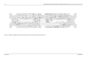 Page 490
8-14Interconnect Boards Schematics, Component Location Diagrams, and Parts Lists: Remote Interconnect Board (High Power Only)May 25, 2005 6881096C74-BFigure 8-6. HLN6901C, HLN6902C Remote Interconnect Board Component Location Diagram (for High Power only)
C769
C792 JU657
R620
R621
3 2
1
U603VR625 C767
C785
C815
CR601
F600
JU604
JU616
JU629
JU630
JU631
JU650
JU651 JU652
JU656
JU677
JU678
JU679
JU805 JU809JU813
JU814
4
5
8
Q801
Q805
R608
R610
R623
R806
R808 TP800
TP801
TP803
U605
VR604VR627
VR671
C786...