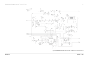 Page 196Schematics, Board Overlays, and Parts Lists: Transceiver (RF) Boards8-216881094C31-ENovember 16, 2006
Figure 8-14. NUF3577J 700–800 MHz Transmitter and Automatic Level Control Circuits
7/800_TX_A
100 mil
(2 PLS)10 by
Lee Nagle
Lee Nagle
P5.1XTS
7/80
Tran
MOTOROLA INTER
R122
0 V3D V5A
NC 10pF C116100
TX7VR106
10KR119
E105
BK1005HM471 RAWB+
NCD104
MMBD7000C108
C N
C N
C137
12pF15pF
TP130
TEST_POINT
1
MUN5212T1Q106
33pF C106TXB+
5
100 R110 U106
LMC7101BIM5X4
3 12
C131
1uF VG2
C133
.01uF NC3
NC4 15 16
RFIN6...