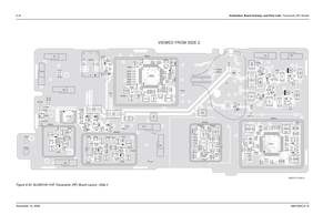 Page 2178-42Schematics, Board Overlays, and Parts Lists: Transceiver (RF) BoardsNovember 16, 20066881094C31-EFigure 8-30. NLD8910H VHF Transceiver (RF) Board Layout—Side 2
D
G
C1
C2
C9
C10
C11 C12
C16
C18
C19
C20 C21 C22
C23
C24 C120C146
C201
C202C203C204
C205
C206 C207C208
C210C211 C217C218
C219
C220
C222
C229
C230
C231
C232
C313 C314
C315C316
C317C318
C319 C320C321
C322
C333
C401
C403
C405C408
C411
C412
C416
C417
C419C421
C425
C429
C433
C435C437
C439C443
C445
C446 C449C450
C458C501 C515 C516 C517
C518
C519...