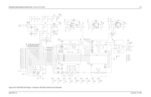 Page 238Schematics, Board Overlays, and Parts Lists: Transceiver (RF) Boards8-636881094C31-ENovember 16, 2006Figure 8-40. NLE4278D UHF Range 1 Transceiver (RF) Board Overall Circuit Schematic
100K
V3D R1 59.71nHL4
P1-16J1-3VR3
10V
C C V8
3
WP V3D P1-24
CLK_S 6
EN_CS 1
4
D N G
HOLD 7
SI 5SO2
SH301
SHIELD
2685297D02
1 X25160 U4
EEPROM
P1-23
VCO
C1
10uF
P1-13
SHIELD
2685627A02
RXFE_1
1 SH401 P1-271uF C10
W17 W19
C22
1000pF E520
BK1005HM471
P1-15VR2 23
15.6V7.5pF
W23 C5
E7 10uF C3
C21 3pF
P1-1V38
TP02 1 W1
W16
P1-19...