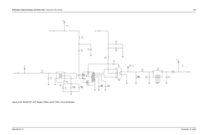 Page 258Schematics, Board Overlays, and Parts Lists: Transceiver (RF) Boards8-836881094C31-ENovember 16, 2006Figure 8-55. NLE4273F UHF Range 2 Mixer and IF FIlter Circuit Schematic
C456
.01uF
220nH L452 18.0nHL451
C457
100pF
100pF C455
L453
470nH
6.8pF C452
75 R4510.1uF
T451 XFMR5
NC 4
63
2
1C458
1
D N G
U451
MX2072A
1
11nH L600
6.8pFTP455
TEST_POINT TP15
1
C459 C460
4.3pF 1.3pFC453
L454
620nH
2
1 D N G
2 D N G 3
3 D N
G 5
6
4 D N
G
1
IN4
OUT
1 2 3FL451
24B01
T453XFMR4
6
1TP452
1
5 4 P
T 1
IF
IF
RF_OUTANA_5V...