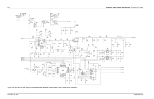 Page 2598-84Schematics, Board Overlays, and Parts Lists: Transceiver (RF) BoardsNovember 16, 20066881094C31-EFigure 8-56. NLE4273F UHF Range 2 Transmitter Power Amplifier and Automatic Level Control Circuit Schematic 