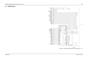 Page 270Schematics, Board Overlays, and Parts Lists: VOCON Boards8-956881094C31-ENovember 16, 20068.4 VOCON Boards
Figure 8-61. NTN9564B VOCON Board Overall Schematic—1 of 2
A
B
C
D
E
F
G
H
I
J
K
L
M
N
O
P
Q
R
S
T
U
V
W
X
Y
Z
AA
BBCC
To Sheet 2
63B81095C55-O
12
J701-39
J701-3 J701-26
J701-25J701-2 J701-14
J101-5
J101-17J701-11
J101-26J701-9
J101-11J101-3
J101-10
J101-13J701-5 J701-27
NC
J701-37
J101-30J701-35 J701-38 J701-40UNSW_B+
J701-12
J101-1
NC
J101-4J701-8
J101-6
10
J701-31
SW_B+
J701-17
J701-19
J101-14...