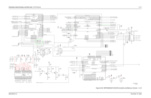 Page 302Schematics, Board Overlays, and Parts Lists: VOCON Boards8-1276881094C31-ENovember 16, 2006
Figure 8-83. NNTN4563A/B VOCON Controller and Memory Circuits—1 of 2
1
63B81096C56-O
SHEET 1
PRIMARY UART
SECONDARY UART
SAP
MOSPIBBP
REAL TIME TRACEJTAG
GPIO
CCM/WDOG/EGPT/CLK
MISCELLANEOUS
DSP TRACE
SIM/SAP
UART/GPIO
I
EIM (1.8V)
INT/KPP
Core (1.8V)
I
Clock Amplifier
L1T/QSPI UART/SIM
BBP
NP *L451*
C453
33pF 2.2uH C427
0.1uF0
L450
2.2uH
47K R450 1V2
V2 R4170
C451MISOB1
0.1uFCKO
G15
Q6VDDC10 C9
Q6VSS Q4VSS T8...