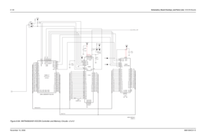 Page 3038-128Schematics, Board Overlays, and Parts Lists: VOCON BoardsNovember 16, 20066881094C31-EFigure 8-84. NNTN4563A/B VOCON Controller and Memory Circuits—2 of 21
63B81096C56-O
SHEET 2
EIM & MEMORY BLOCK
11 2
6
6
217
3
1712
23 208 VSW2
159 3
14 6
22 4
19
NC
1
10CS0
9
NC
43
NC
2D402 12
0 R413
8
14 1R_W
7 3
14VSW2
4
10
144 3
1314 1
5
8 5
1612 WP D6
12
G2
GND4 G8
RESET B5
VCC1A4
VCC2G4
VCCQ1E1
VCCQ2G6
VPPA5
WAITD3
G7
D8
D9F6 EN_CE E7
EN_OE F8
EN_WE C5
GND1 A3
GND2 F1
GND3
F2
D14
D15E2 D2E5
D3G5
D4E4
D5G3...