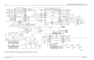 Page 3318-156Schematics, Board Overlays, and Parts Lists: VOCON BoardsNovember 16, 20066881094C31-EFigure 8-101. NNTN4717D VOCON Board Controller and Memory Circuits—Sheet 1 of 2
INT/KPP
II
O O
O IO
O
IO
I
Clock Amplifier
O I O
O I I/O
SIM/SA P
O
I
L1T/QSPI
Core (1.8V)
0
0 0
UART/SIM
BB P
II 0
EIM (1.8V )I
UART/GPIO
I
delete,.Remove for Type I
0 R403
.01uFC4420 R417
C419
C414 100pF
V2 0.1uF
0.1uF
U408-2
PWR_GND C439VCC5
0 R415Remove for Type I
VSW_1_55VR442
0
delete,.
R440
100K
C415
0.1uF0.1uF C437 V2
1uF C418...