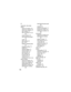 Page 104 
102
P
passwords. See codes
phone
active line indicator  25
active line, changing  55
alert, setting  72
alert, turning off  21, 22, 
58
answer options  50
clear stored information  
73
codes  43
date, setting  49
flip  18, 22
keypad, answering calls  
50
language, setting  73
locking  42
network settings  77
reset all options  73
security code  43
time, setting  49
turning on/off  20
unlock code  43
unlocking  20, 42, 43, 44
phone number
active line indicator  25
active line, changing  55
adding digits...