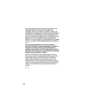 Page 8482
(INCLUDING NEGLIGENCE) FOR DAMAGES IN EXCESS OF THE 
PURCHASE PRICE OF THE PRODUCT, ACCESSORY OR 
SOFTWARE, OR FOR ANY INDIRECT, INCIDENTAL, SPECIAL OR 
CONSEQUENTIAL DAMAGES OF ANY KIND, OR LOSS OF REVENUE 
OR PROFITS, LOSS OF BUSINESS, LOSS OF INFORMATION OR 
DATA, SOFTWARE OR APPLICATIONS OR OTHER FINANCIAL LOSS 
ARISING OUT OF OR IN CONNECTION WITH THE ABILITY OR 
INABILITY TO USE THE PRODUCTS, ACCESSORIES OR SOFTWARE 
TO THE FULL EXTENT THESE DAMAGES MAY BE DISCLAIMED BY 
LAW.
Some states and...