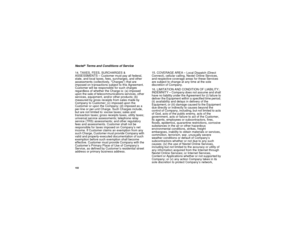 Page 110102Nextel
® Terms and Conditions of Service
14. TAXES, FEES, SURCHARGES & 
ASSESSMENTS – Customer must pay all federal, 
state, and local taxes, fees, surcharges, and other 
assessments (collectively, “Charges”) that are 
imposed on transactions subject to this Agreement. 
Customer will be responsible for such charges 
regardless of whether the Charge is: (a) imposed 
upon the sale of telecommunications services, other 
services, equipment, and/or other products; (b) 
measured by gross receipts from...