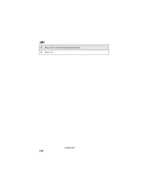 Page 182nextel.com
172
4PressSto scroll to the desired shortcut.
5Pressm. 