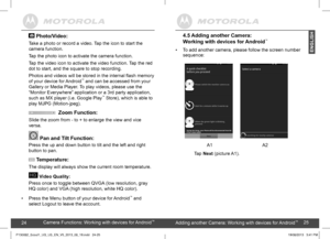 Page 132425Camera Functions: Working with devices for Android™24Adding another Camera: Working with devices for Android™25
ENGLISH
4.5 Adding another Camera:  
Working with devices for Android™
• To add another camera, please follow the screen number sequence:
           A1                          A2
 Tap Next (picture A1).  
	

	

	
	
	


	+	


		

!		
6	0/


	


+


		
.#/


+...