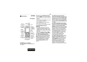 Page 269Nederlands
MTP850
Naslaggids
De MTP850 aan- en uitzetten
Houd  ingedrukt om de MTP850 aan of 
uit te zetten.De menu’s van de MTP850 gebruiken
• Druk op  om het menu te openen.
• Druk op   of   om door het menu te 
bladeren.
• Druk op dekeuzetoets Kies of op   om 
een menuoptie te selecteren.
• Druk op Te r u g of op  om terug te 
gaan naar het vorige niveau.
• Druk op  om de menuopties te sluiten.
Trunkmodus/DMO selecteren 
Bediening
• Er kan een sneltoets op uw terminal 
zijn geprogrammeerd waarmee u...