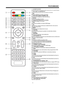 Page 25-10-1: ALIMENTATION
Permet de mettre en marche le téléviseur/activer le mode Attente.
2: TOUCHES NUMERIQUES
Permet de directement saisir un numéro de chaîne.
3: 
Permet d'afficher le menu principal.
4: TOUCHES DIRECTIONNELLES
Permet de se déplacer dans les menus.
5: Quitter
Permet de quitter le menu.
6: Augmenter/Diminuer le volume
Permet de régler le volume.
7: P.M
Permet de modifier le mode d'affichage.
8: 
Appuyez sur cette touche pour sélectionner une source 
d'entrée disponible.
9: MUET...