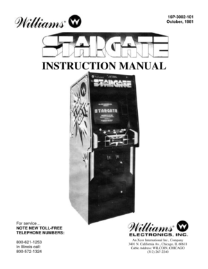 Page 116P-3002-101October, 1981INSTRUCTION MANUALFor service…NOTE NEW TOLL-FREETELEPHONE NUMBERS:800-621-1253In Illinois call:800-572-1324An Xcor International Inc., Company3401 N. California Av., Chicago, IL 60618Cable Address: WILCOIN, CHICAGO(312) 267-2240 