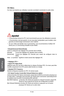 Page 126
Français
Fr-34

OC Menu
Ce menu est destiné aux utilisateur avancés souhaitant overclocker la carte mère.
 Important
L’Overclocking manuel du PC n’est recommandé que pour les utilisateurs avancés.
L’Overclocking n’est pas garanti, et une mauvaise manipulation peut invalider votre garantie et endommager sévèrement votre matériel.
Si vous n’êtes pas familier avec l’overclocking, nous recommandons d’utiliser OC Genie pour un overclocking simplifié et plus stable.
Simple/Advanced Mode [Simple]
Active ou...