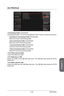 Page 873-28
BIOS Setup3-29 BIOS Setup
OC PROFILE
 ▶Overclocking Profile 1/ 2/ 3/ 4/ 5/ 6
Overclocking Profile 1/ 2/ 3/ 4/ 5/ 6 management. Press  to enter the sub-menu.
 
▶Set Name for Overclocking Profile 1/ 2/ 3/ 4/ 5/ 6
Names the current overclocking profile. 
 
▶Save Overclocking Profile 1/ 2/ 3/ 4/ 5/ 6
Saves the current overclocking profile.
 
▶Load Overclocking Profile 1/ 2/ 3/ 4/ 5/ 6
Loads the current overclocking profile.
 
▶Clear Overclocking Profile 1/ 2/ 3/ 4/ 5/ 6
Clears the current overclocking...