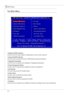 Page 46
3-4
BIOS Setup▍MS-7522
BIOS Setup▍MS-7522

the Main Menu
Standard CMOS Features
Use ths menu for basc system configuratons, such as tme, date etc.
Advanced BIOS Features
Use ths menu to setup the tems of AMI?specal enhanced features.
Integrated Perpherals
Use ths menu to specfy your settngs for ntegrated perpherals.
Power Management Setup
Use ths menu to specfy your settngs for power management.
H/W Montor
Ths...