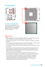 Page 2525Overview of Components
Processor Socket
Introduction to the AM4 CPU
The surface of the AM4 CPU has a 
yellow triangle to assist in correctly 
lining up the CPU for motherboard 
placement. The yellow triangle is 
the Pin 1 indicator.
 Important
 
yWhen changing the processor, the system configuration could be cleared and reset 
BIOS to default values, due to the AM4 processor ’s architecture.
 
yAlways unplug the power cord from the power outlet before installing or removing 
the CPU.
 
yWhen installing...