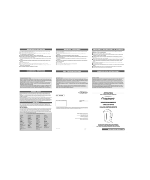 Page 2R12001/3-28-166S/E/PBEP-799
MODELO/MODEL/MODELO K100
CONSERVE ESTE INSTRUCTIVOSAVE THIS USE AND CARE BOOK
GUARDE ESTE MANUAL DE OPERA‚ÍES E MANUTEN‚ÌO
HERVIDOR INALAMBRICO
CORDLESS KETTLE
CHALEIRA ELƒTRICA SEM FIO
IMPORTANT SAFEGUARDS
Cuando se usan aparatos electr—nicos, deben tomarse precauciones b‡sicas de seguridad, incluyendo las
siguientes:
nPOR FAVOR LEA TODAS LAS INSTRUCCIONES.
nNo toque las superficies calientes. Utilice las asas o las perillas.
nA fin de protegerse contra incendio, choque...