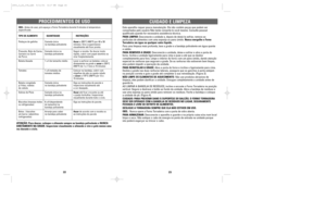 Page 13CUIDADO E LIMPEZA



PARA LIMPAR:Desconecte a unidade e, depois de deix‡-la esfriar, remova as
part’culas de alimentos com uma esponja ou pano œmido. Nunca mergulhe o Forno
Torradeira em ‡gua ou qualquer outro l’quido..
Para uma limpeza mais profunda, lave a grade e a bandeja polivalente em ‡gua quente
e sab‹o.
PARA REMOVER A GRADE:Desconecte a unidade, deixe-a esfriar e abra a porta do
forno. Incline a unidade ligeiramente para cima e puxe-a atŽ que se deslize

especial ˆs ranhuras que seguram a grade....