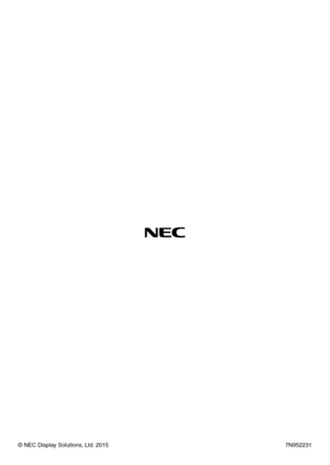 Page 166©	NEC	Display	Solutions,	Ltd.	20157N952231 