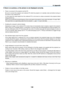 Page 149138
8. Appendix
If there is no picture, or the picture is not displayed correctly.
•	 Power	on	process	for	the	projector	and	the	PC.
	 Be	sure	to	connect	 the	projector	 and	notebook	 PC	while	 the	projector	 is	in	 standby	 mode	and	before	 turning	 on	
the	power	to	the	notebook	PC.
	 In	most	cases	 the	output	 signal	from	the	notebook	 PC	is	not	 turned	 on	unless	 connected	 to	the	 projector	 before	
being	powered	up.
NOTE:	You	can	check	 the	horizontal	 frequency	of	the	 current	 signal	in	the...