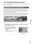 Page 39GB
39
Others
The unique digital shooting functions
Here we will introduce some of the unique functions achieved by full use of 
Sony imaging technology.
While you pan or tilt the camera, the camera shoots several images and 
composes them into a panoramic image. Sweep panorama mode allows you to 
shoot wide, panoramic scenes that cannot fit all at one time on the screen, 
without any breaks and discontinuity.
In 3D sweep panorama mode, applying the sweep panorama technology, the 
camera shoots separate...