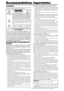 Page 99Fr-2
Précaution
Veuillez lire avec attention ce manuel avant d’utiliser le moniteur à plasma
et le conserver accessible pour s’y référer ultérieurement.
  ATTENTION..
RISQUE D’ELECTROCUTION
NE PAS OUVRIR
ATTENTION:
POUR EVITER TOUT RISQUE D’ELECTROCUTION,
NE PAS OUVRIR LE BOITIER. A L’INTERIEUR,
AUCUNE PIECE NE NECESSITE L’INTER-VENTION
DE L’UTILISATEUR. EN CAS DE PROBLEME,
S’ADRESSER A UN REPARATEUR SPECIALISTE.
Ce symbole est une mise en garde contre les risques
d’électrocution que présentent certaines...