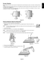 Page 11
English
English-9
Remove Monitor Stand for Mounting
To prepare the monitor for alternate mounting purposes:
1. Place hands on each side of the monitor and lift up to the highest posit\
ion. Remove the cable cover(Figure S.1 ).
NOTE: If you have difficulty removing the cable cover, please push the lower opening upward to remove it,
as shown in the figure beside.
2. Disconnect all cables.
3. Place monitor face down on a non-abrasive surface ( Figure S.2).
NOTE: Handle with care when monitor facing down,...