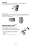 Page 10English-8
Remove Monitor Stand for Mounting
To prepare the monitor for alternate mounting purposes:
1. Disconnect all cables.
2. Place hands on each side of the monitor and lift up to the highest posit\
ion.
3. Place monitor face down on a non-abrasive surface (Figure S.1).
NOTE: Handle with care when monitor facing down, to avoid damage to the front
control keys.
4. Place one hand around the stand and one hand on the Quick Release Button. Push the Quick Release Button in the direction indicated by the...