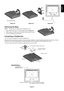 Page 6English
English-5
Figure R.1
Non-abrasive surface
Figure R.2 Figure R.3
Removing the Base
NOTE:Always remove the Base when shipping the LCD.
1. Place monitor face down on a non-abrasive surface (Figure R.1).
2. While using your thumbs, press the bottom tabs upward to unlock.
3. Pull the unlocked base off the stand.
Connecting a Flexible Arm
This LCD monitor is designed for use with a flexible arm.
Please use the screws (4pcs) as shown in the picture when installing. To meet the safety requirements, the...