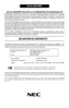 Page 54
AVIS DE PROPRIÉTÉ EXCLUSIVE ET DE DÉGAGEMENT DE RESPONSABILITÉLes informations contenues dans ce document, y compris tous les designs et matériel s’y rapportant, sont la propriété de NEC Display Sulutions of America,Inc. et/ou ses concédants.  NEC Display Sulutions of America,Inc. se réserve les 
droits  de  fabrication  brevetée,  les  droits  d’auteurs  et  autres  propriétés  exclusives  à  ce  document,  y  compris  tous  les 
droits de design, de fabrication, de reproduction, d’utilisation et de...